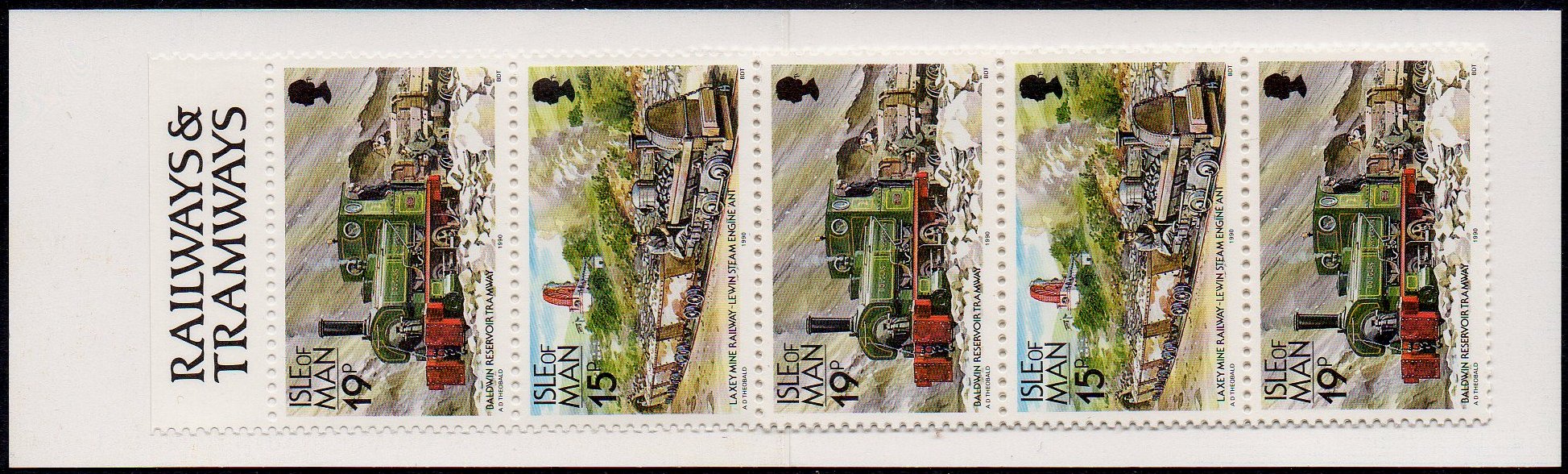 Isle of Man Booklet Stamps Trains 1988-1992